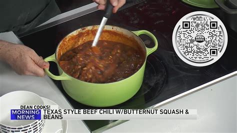 Dean cooks Texas-style beef chili with butternut squash & beans